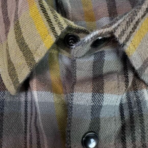 Troll Co. Clothing Flannel Shirt Men's Large Plaid Pearl Snap Pocket Shirt - Picture 11 of 11